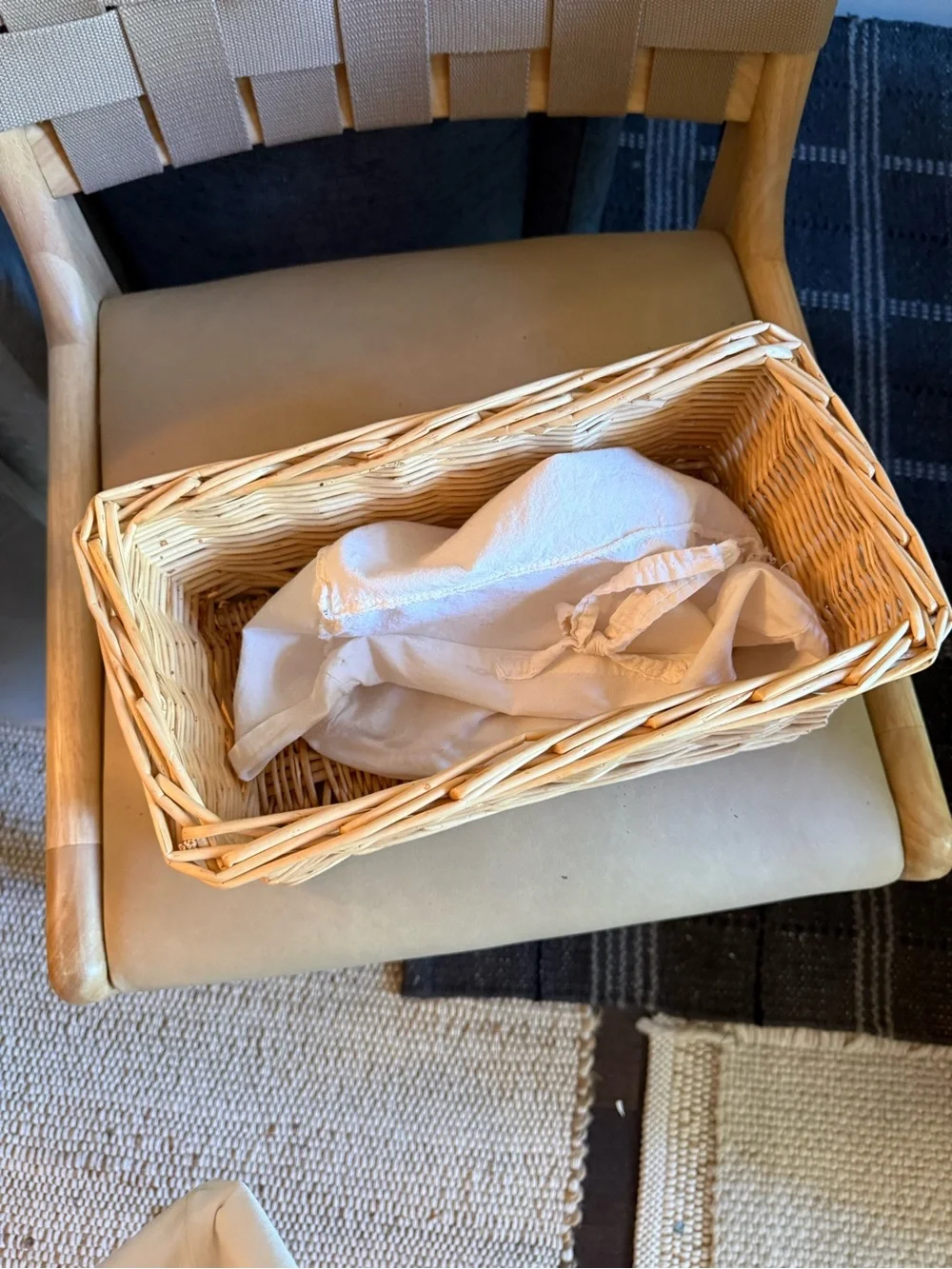 Woven Baskets with Fabric Liners